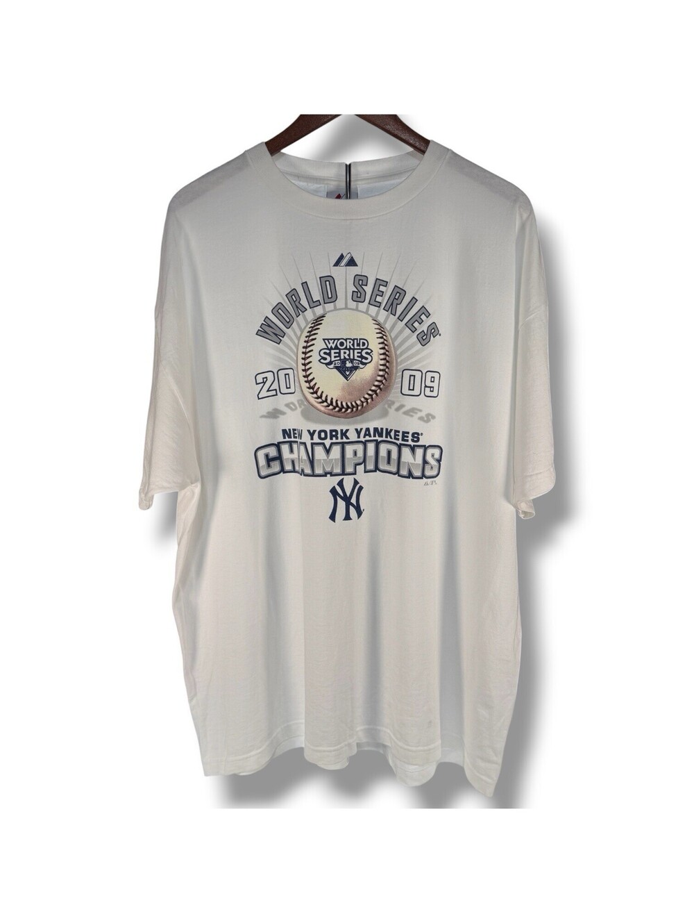 2009 New York Yankees World Series Champions T-Shirt Majestic 2XL White